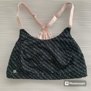 CACIQUE Sports Bra Black/Pink Logo Low Impact Lace Racerback PLUS SIZE 18/40D